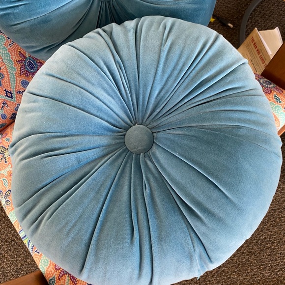 World Market 15” Velvet Round Pillow Set - Picture 2 of 3